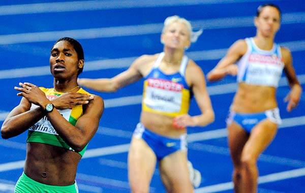 Caster Semenya running the 800-metre race at the world championships in Berlin. Creative Commons photo by José Sena Goulão/LUSA .