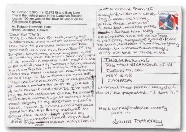 Postcard from Jasper - Reverse