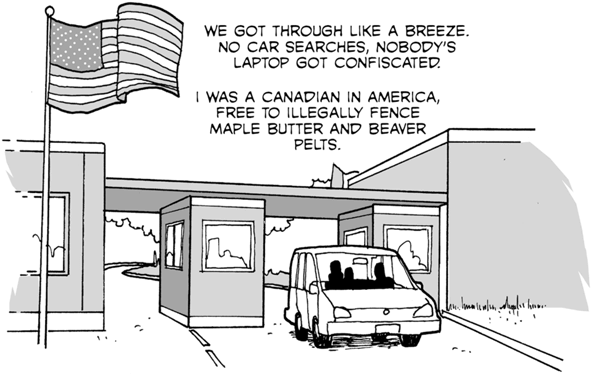 A frame from Mike Holmes' new book, "This American Drive." Courtesy Invisible Publishing.