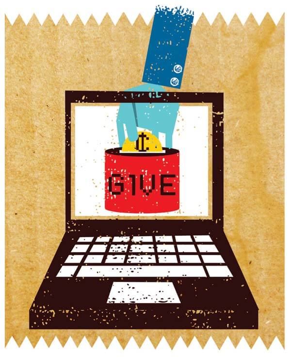 Does web-based charity really click? Illustration by Matt Daley.