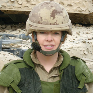 Sharon McKay in Afghanistan with the Canadian Forces Artist Program. Photo courtesy Sharon McKay.